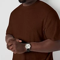 Shaquille O'Neal XLG Ribbed Dropneedle Mens Crew Neck Short Sleeve Big and Tall T-Shirt