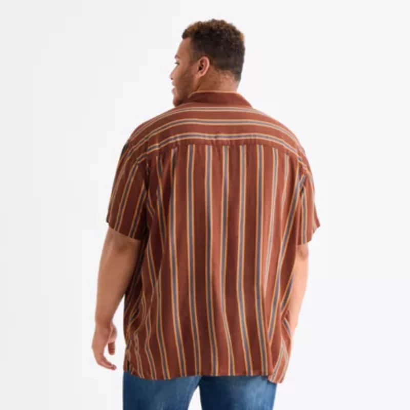 Arizona Mens Short Sleeve Regular Fit Big and Tall Button-Down Shirt