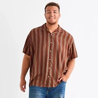 Arizona Mens Short Sleeve Regular Fit Big and Tall Button-Down Shirt