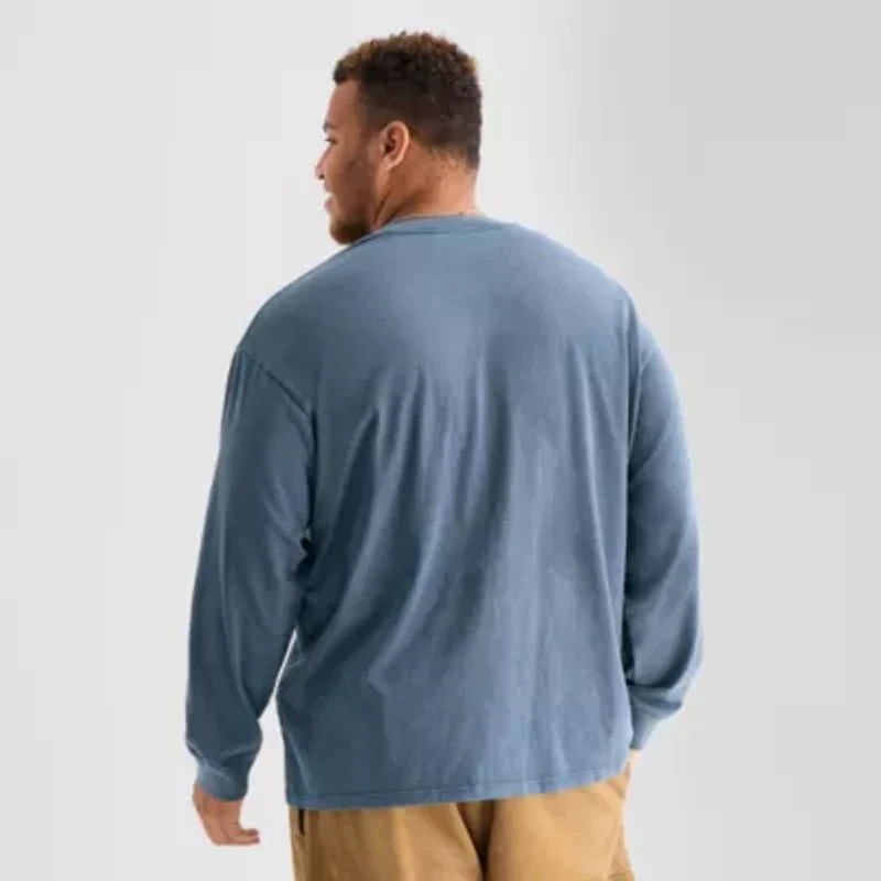 Arizona Mens Crew Neck Long Sleeve Big and Tall T-Shirt