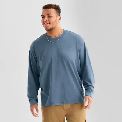 Arizona Mens Crew Neck Long Sleeve Big and Tall T-Shirt