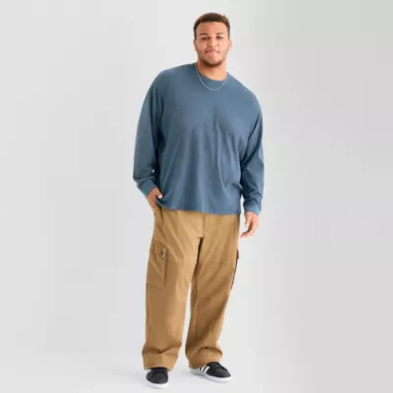 Arizona Mens Crew Neck Long Sleeve Big and Tall T-Shirt