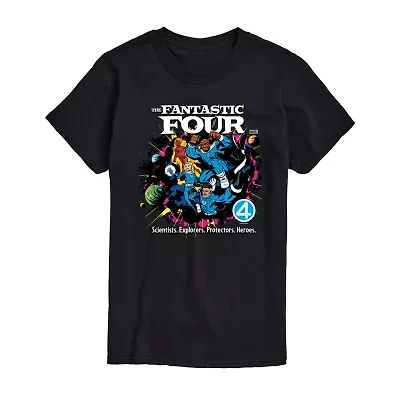 Mens Crew Neck Short Sleeve Regular Fit Marvel Big and Tall Graphic T-Shirt
