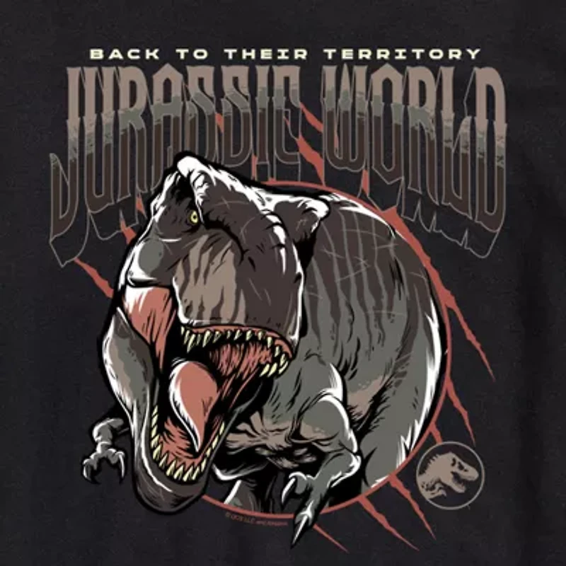 Mens Crew Neck Short Sleeve Regular Fit Jurassic World Big and Tall Graphic T-Shirt