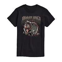 Mens Crew Neck Short Sleeve Regular Fit Jurassic World Big and Tall Graphic T-Shirt