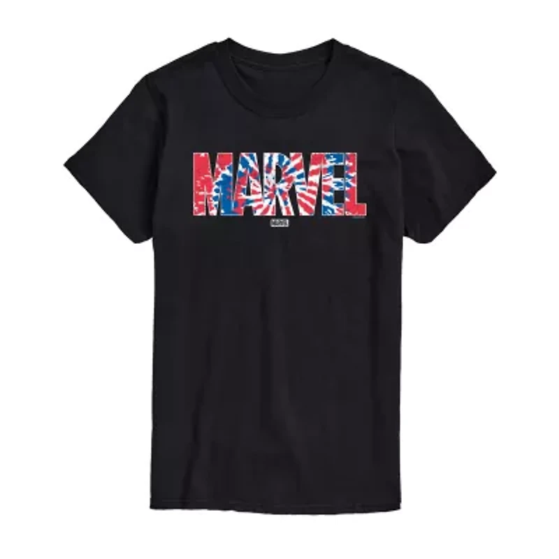 Mens Crew Neck Short Sleeve Regular Fit Marvel Big and Tall Graphic T-Shirt