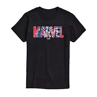 Mens Crew Neck Short Sleeve Regular Fit Marvel Big and Tall Graphic T-Shirt