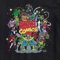 Mens Crew Neck Short Sleeve Regular Fit Marvel Big and Tall Graphic T-Shirt