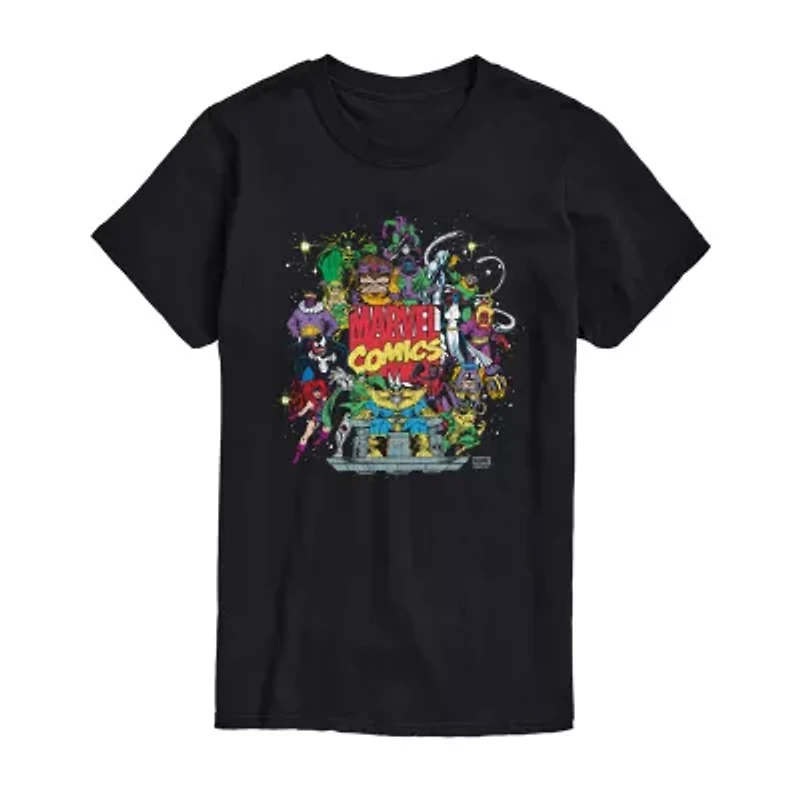 Mens Crew Neck Short Sleeve Regular Fit Marvel Big and Tall Graphic T-Shirt