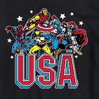 Mens Crew Neck Short Sleeve Regular Fit Marvel Big and Tall Graphic T-Shirt