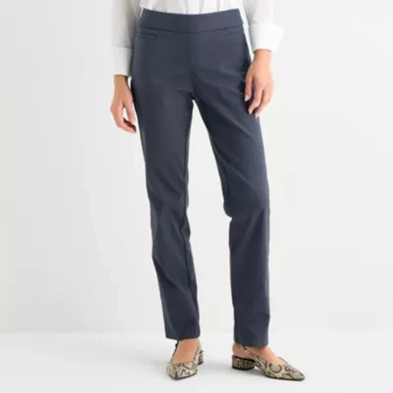 Liz Claiborne Lisa Womens Straight Mid Rise Petite Pull-On Pant