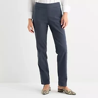 Liz Claiborne Lisa Womens Straight Mid Rise Petite Pull-On Pant