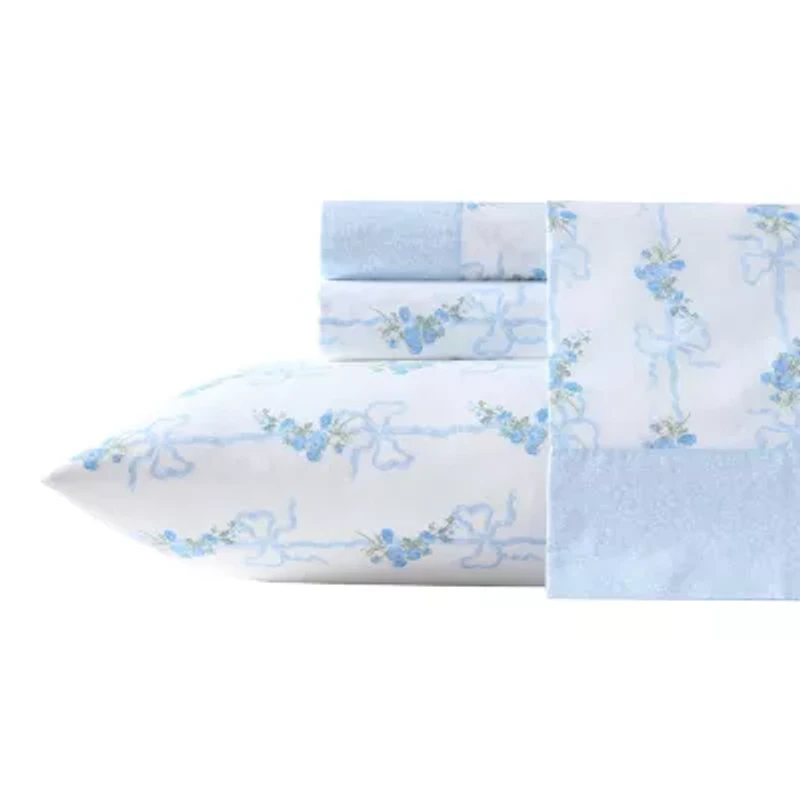 Laura Ashley Floral Ribbon Sheet Set