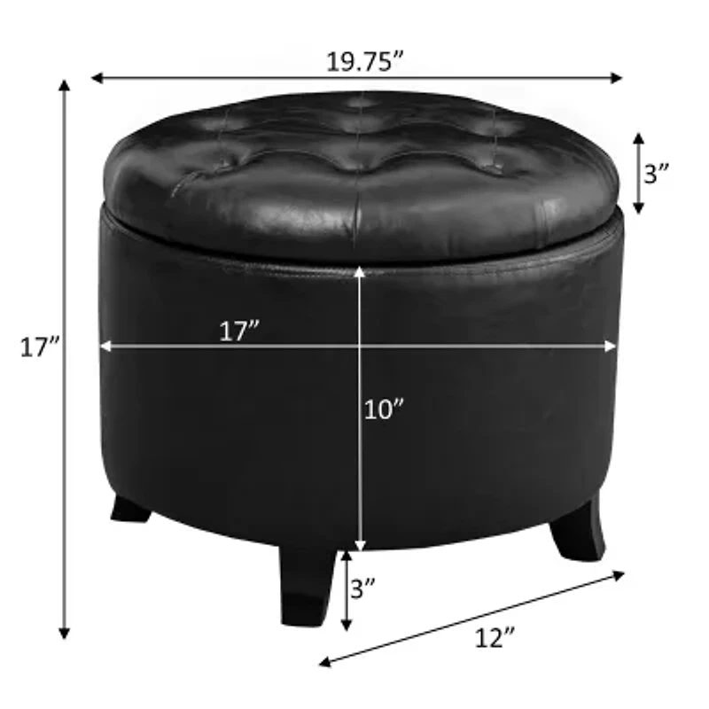 Designs4Comfort Round Ottoman