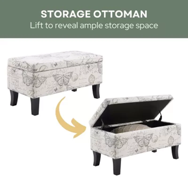 Designs4comfort Storage Lift-Top Ottoman