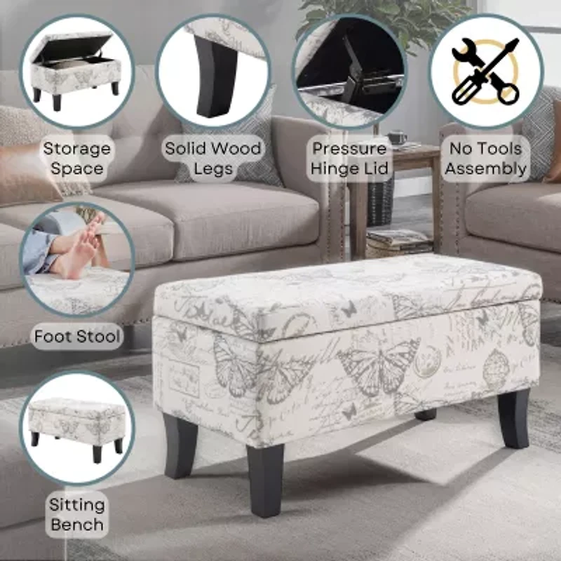 Designs4comfort Storage Lift-Top Ottoman
