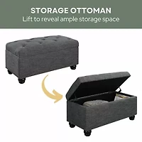7th Avenue Cushioned Storage Tufted Ottoman