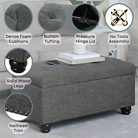 7th Avenue Cushioned Storage Tufted Ottoman