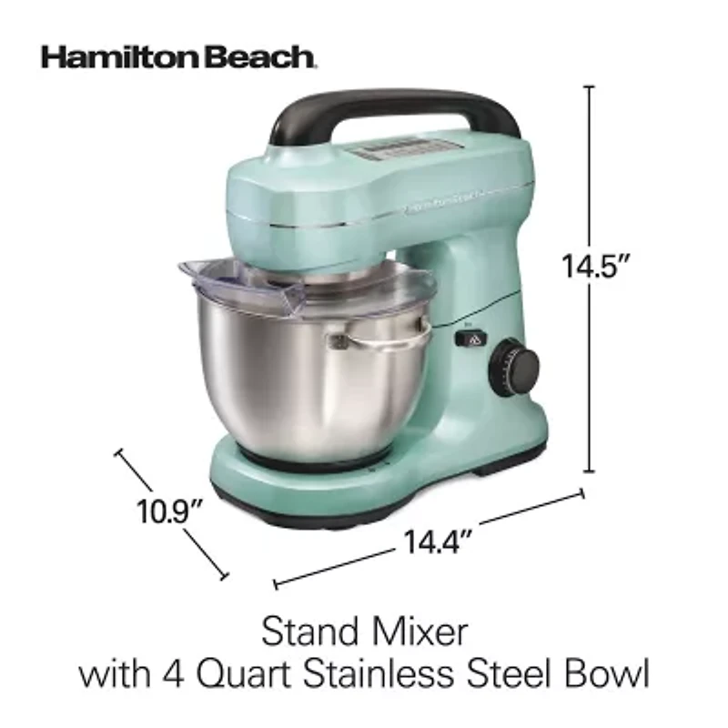 Hamilton Beach Stand Mixer with 4 Quart Stainless Steel Bowl