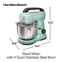 Hamilton Beach Stand Mixer with 4 Quart Stainless Steel Bowl