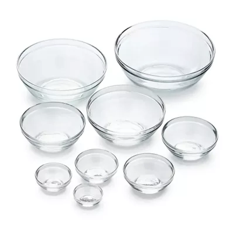 Duralex Gigone 9-pc. Glass Mixing Bowl Set