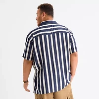 Arizona Mens Short Sleeve Big and Tall Button-Down Shirt