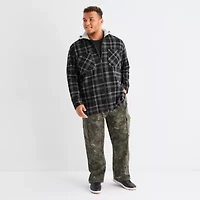 Arizona Mens Hooded Long Sleeve Regular Fit Big and Tall Flannel Shirt