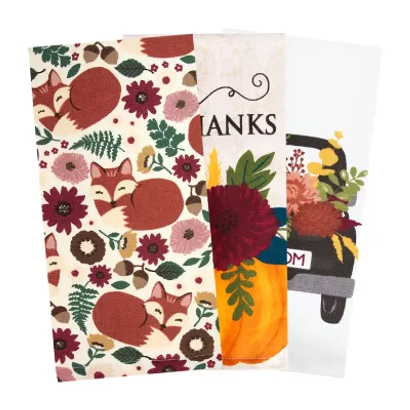 Ritz Wildflower Fox 3-pc. Kitchen Towel Set