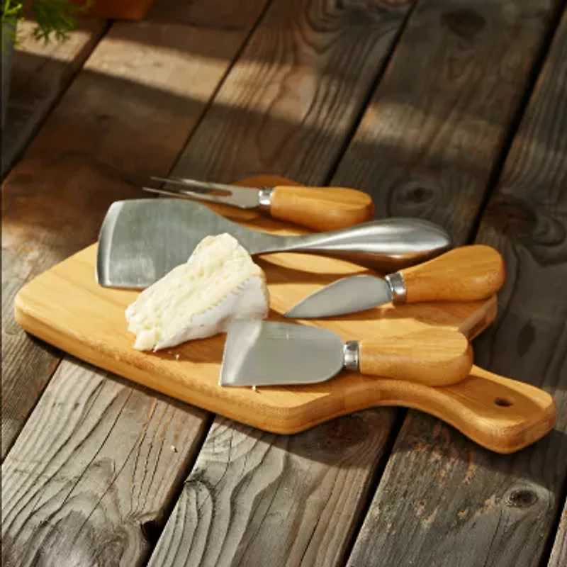 BergHOFF Bamboo 2-pc. Paddle Cutting Board and Aaron Probyn Cheese Knife Set