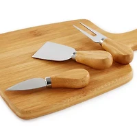 BergHOFF Bamboo 2-pc. Paddle Cutting Board and Aaron Probyn Cheese Knife Set