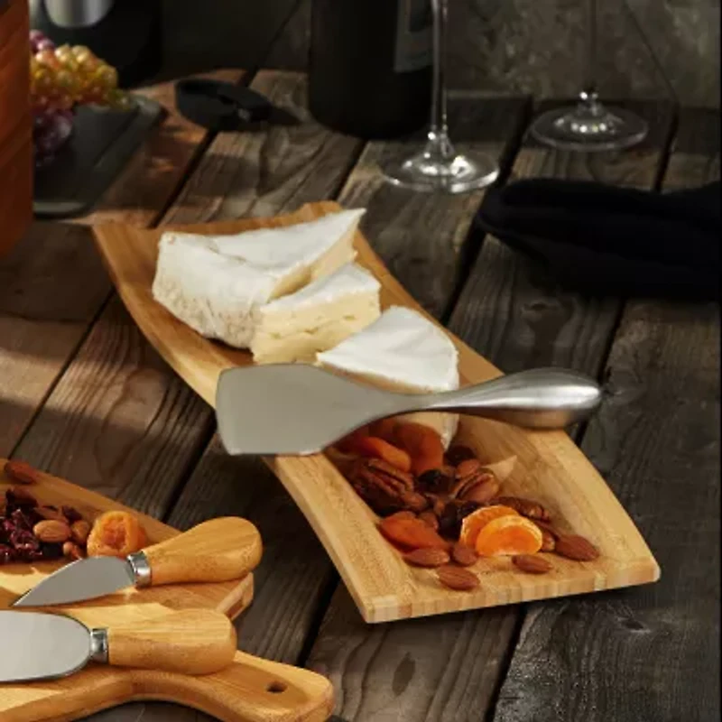 BergHOFF Bamboo 2-pc. Wavy Cutting Board and Aaron Probyn Cheese Knife Set
