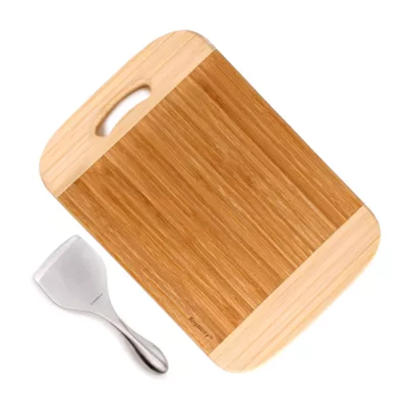 BergHOFF Bamboo 2pc Cutting Board and Aaron Probyn Cheese Knife Set