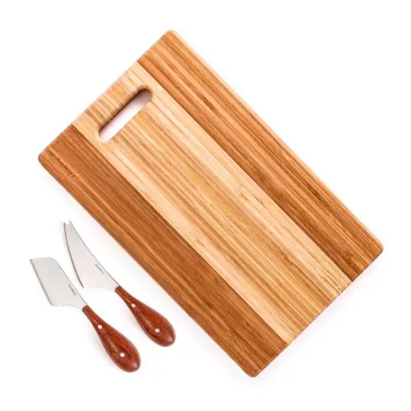 BergHOFF Bamboo 3-pc. Cutting Board and Aaron Probyn Cheese Knife Set