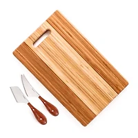 BergHOFF Bamboo 3-pc. Cutting Board and Aaron Probyn Cheese Knife Set