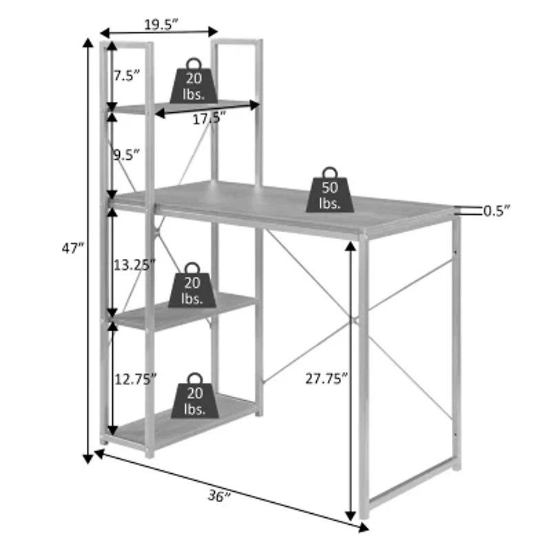Convenience Concepts Designs2Go Office Work Station