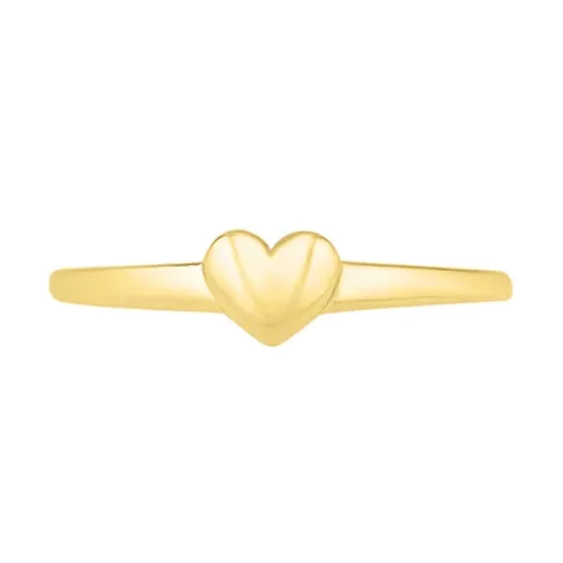 Womens 4.5MM 10K Gold Heart Band