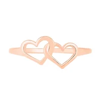 Womens 7.5MM 10K Rose Gold Heart Band