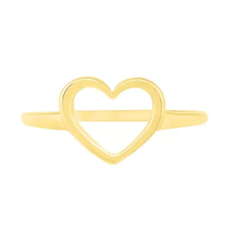 Womens 9mm 10K Gold Heart Band