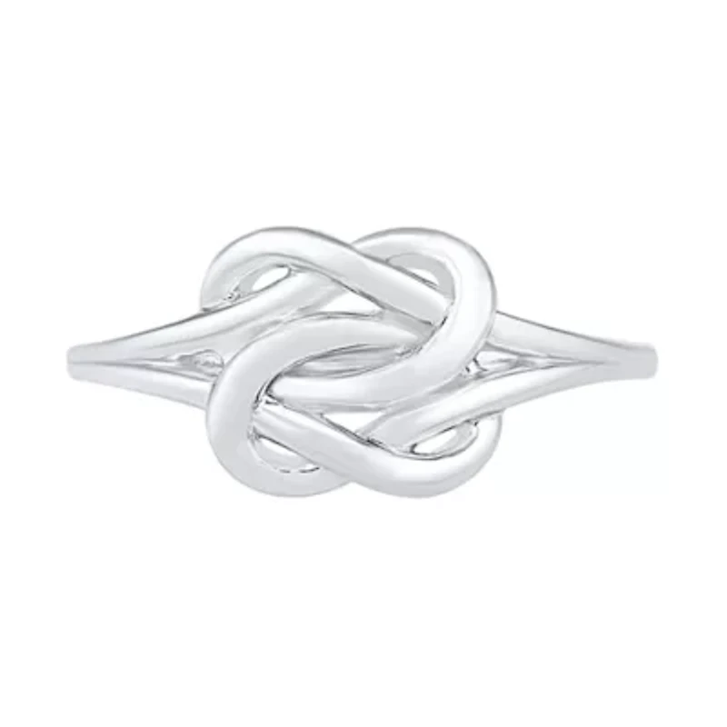 Womens 8.5MM 10K White Gold Knot Band