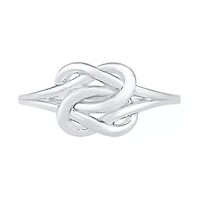 Womens 8.5MM 10K White Gold Knot Band