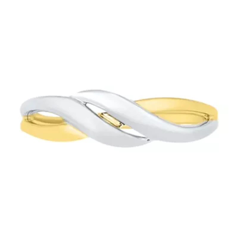 Womens 6MM 10K Two Tone Gold Round Band