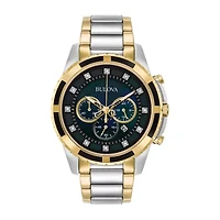 Bulova Classic Mens Chronograph Two Tone Stainless Steel Bracelet Watch 98d132