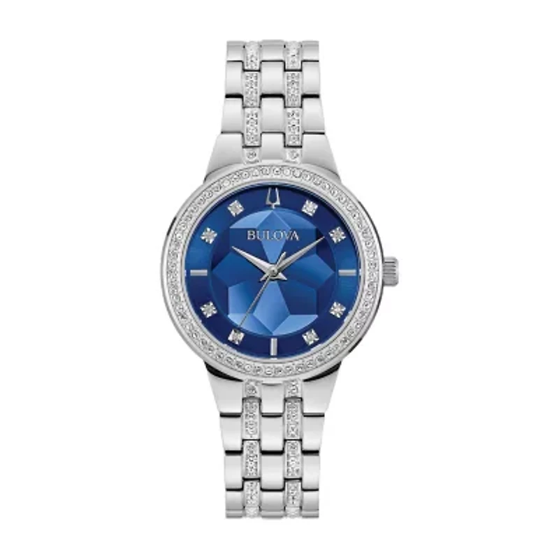 Bulova Phantom Womens Diamond Accent Silver Tone Stainless Steel Bracelet Watch 96l276