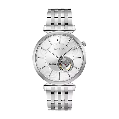 Bulova Regatta Mens Automatic Silver Tone Stainless Steel Bracelet Watch 96a235