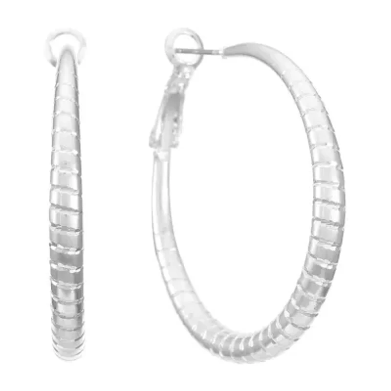 Liz Claiborne Textured Womens 38mm Hypoallergenic Hoop Earrings