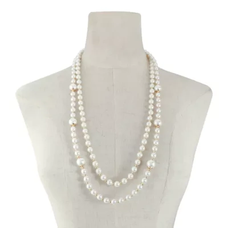 Monet Jewelry Simulated Pearl Womens 32 Inch Strand Necklace