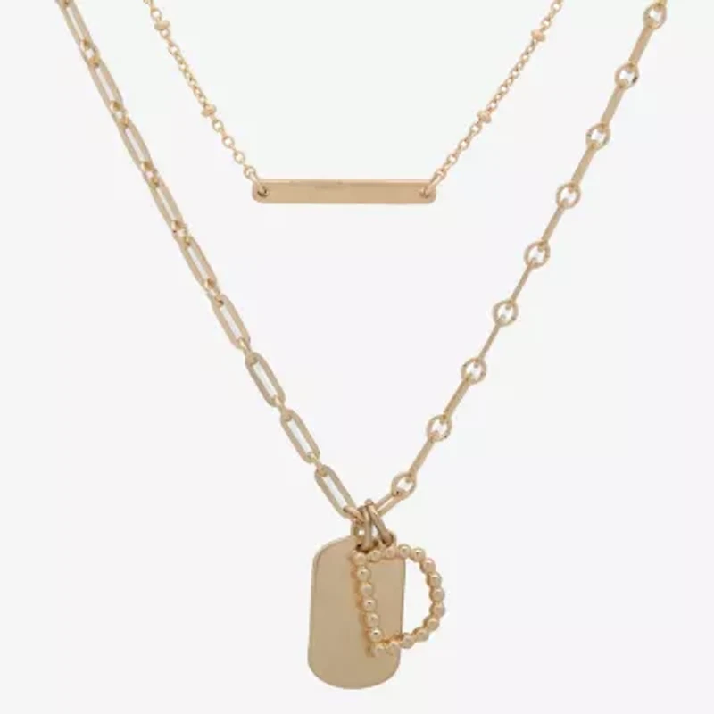 a.n.a Initial Womens Bar 18 Inch Pendant Necklace