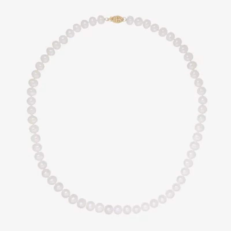 Sofia Certified Cultured Freshwater Pearl 7-7.5mm Strand Necklace in 14K Gold