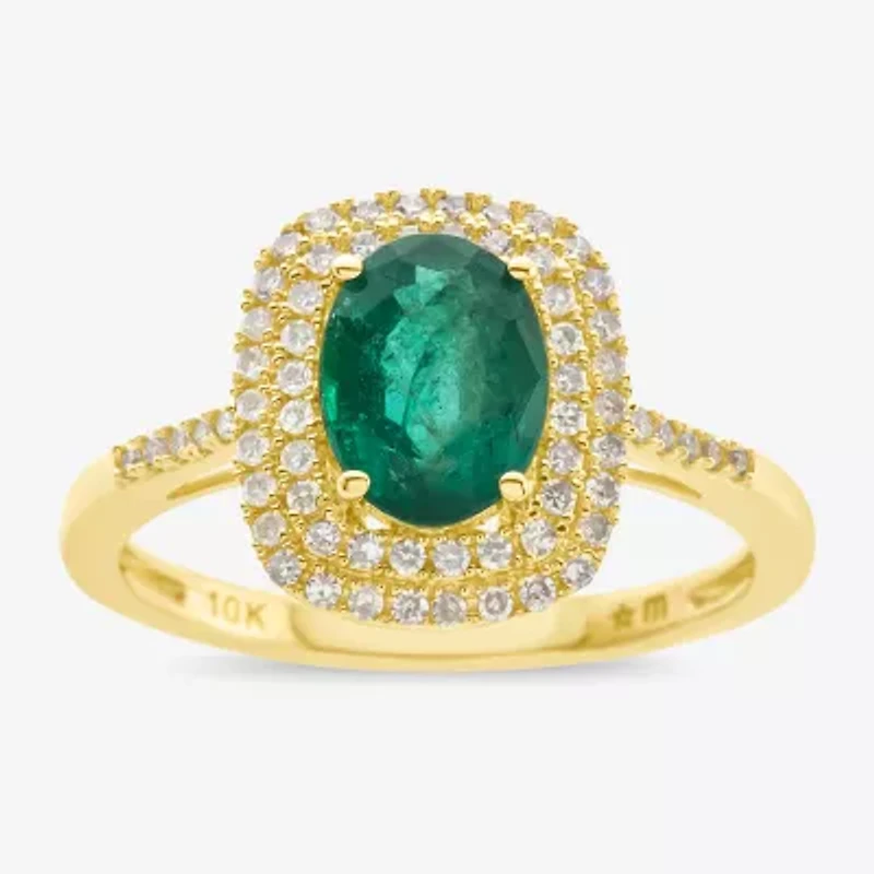 Womens Gemstone & 1/3 CT. T.W. Diamond 10K Gold Cocktail Ring