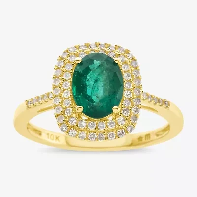 Womens Gemstone & 1/3 CT. T.W. Diamond 10K Gold Cocktail Ring